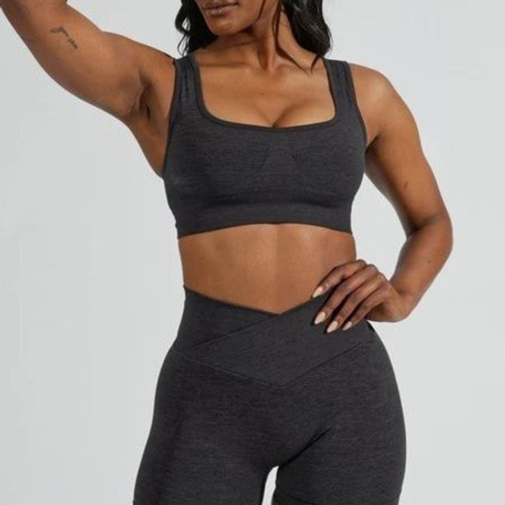 Buffbunny Collection Synergy Seamless Sports Bra Medium Charcoal Black